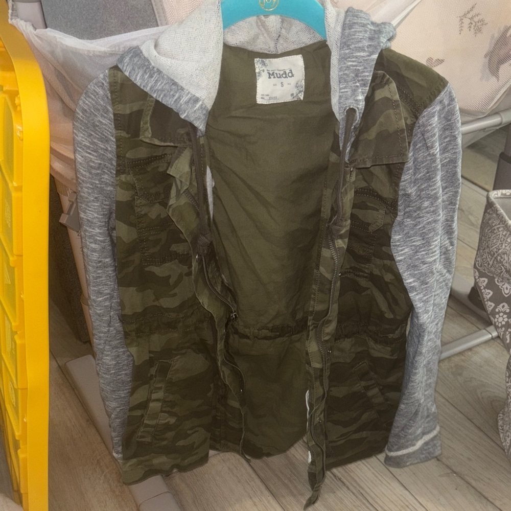 Mudd Green Camo and Gray Jacket